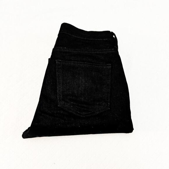 Everlane High Rise Kick Crop Black Denim Jeans Raw Edge Hem Size 26 - Picture 1 of 7